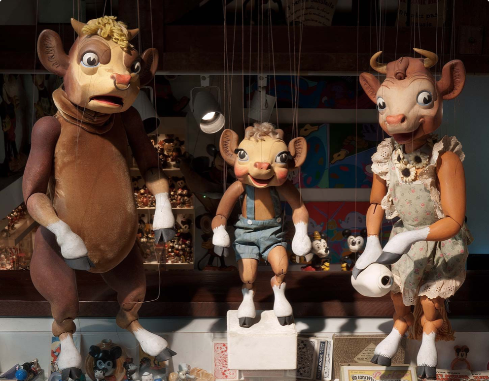 Bull Cow Calf Marionettes Puppets
